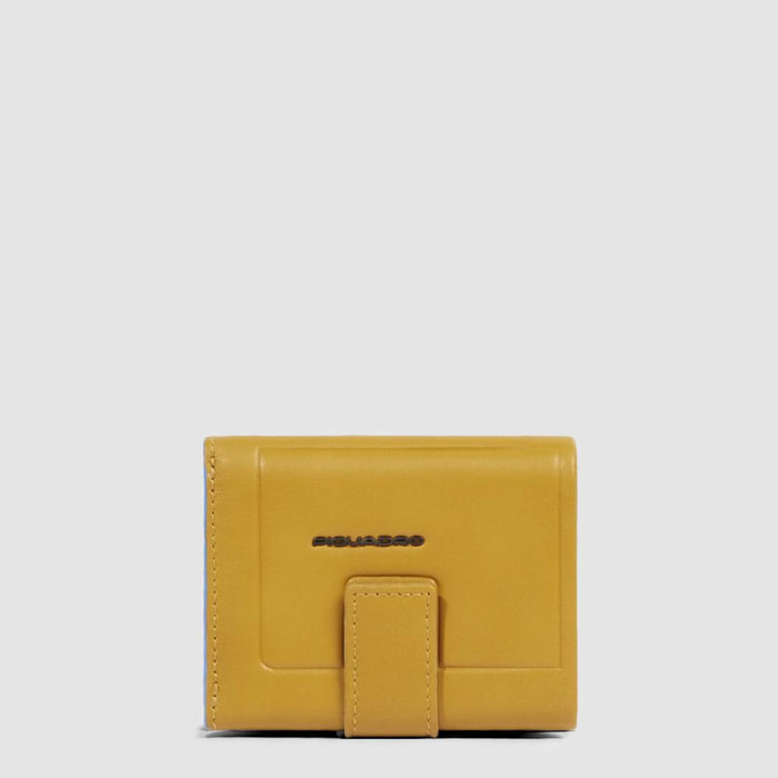 Piquadro Portafogli compatto con porta monete posteriore, porta carte di credito e protezione RFID