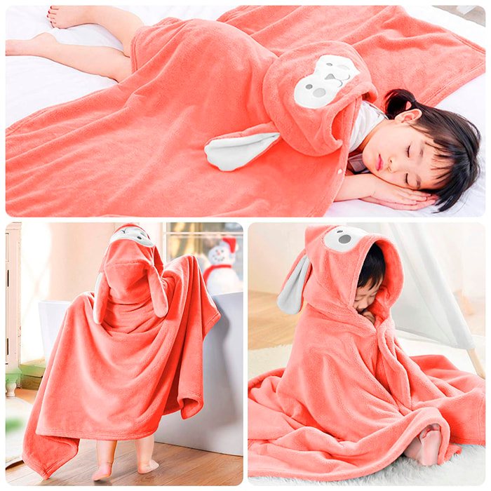 Asciugamano per bambini dal design coniglietto.