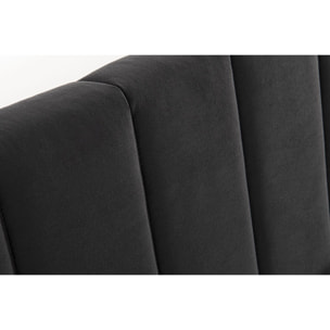 Lit 160x200 cm en velours noir DAKOTA