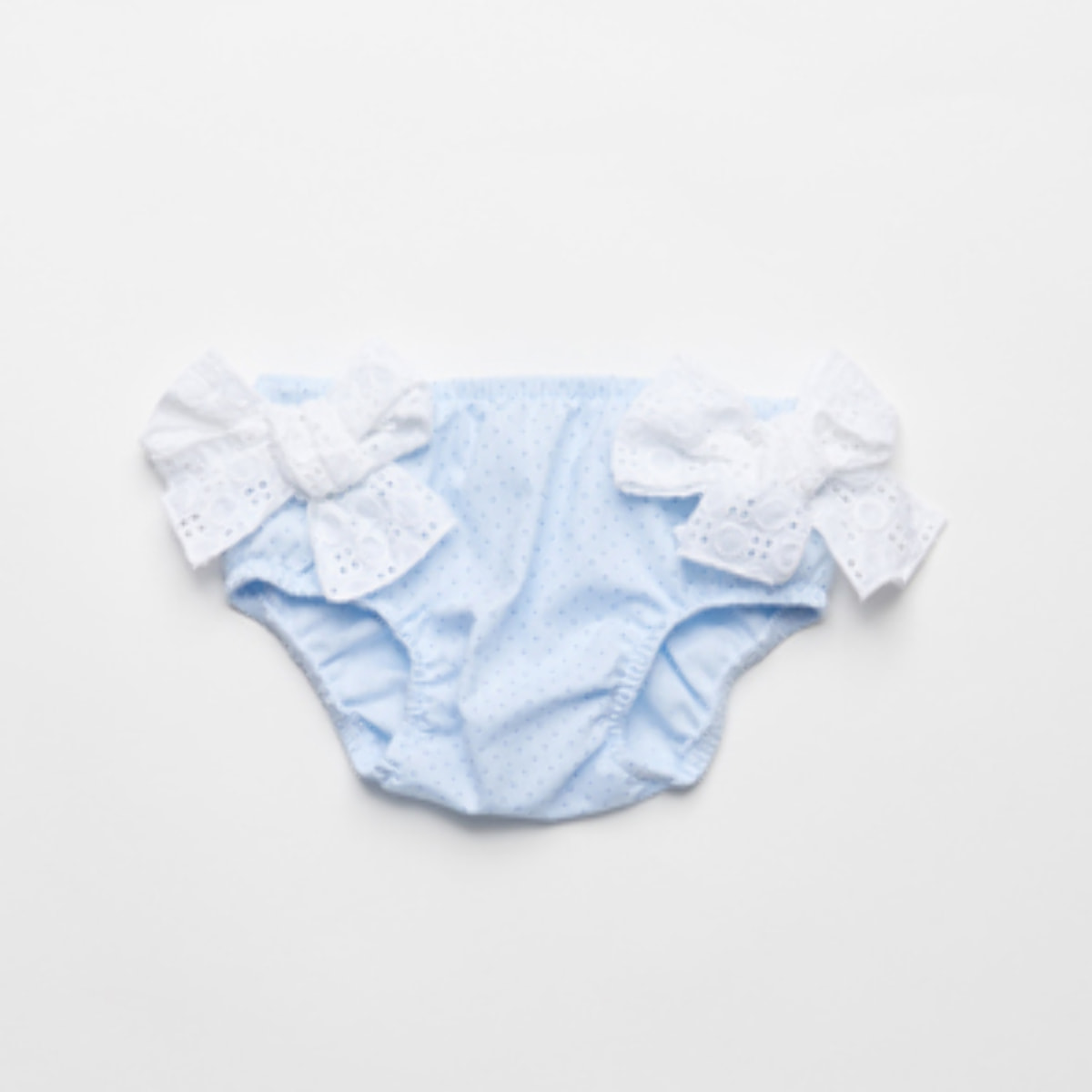 CUBREPAÑAL AZUL CON LAZO BORDADO