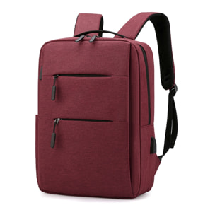 DAM Zaino per laptop  con interfaccia di ricarica USB. 28x12x42 cm. colore rosso