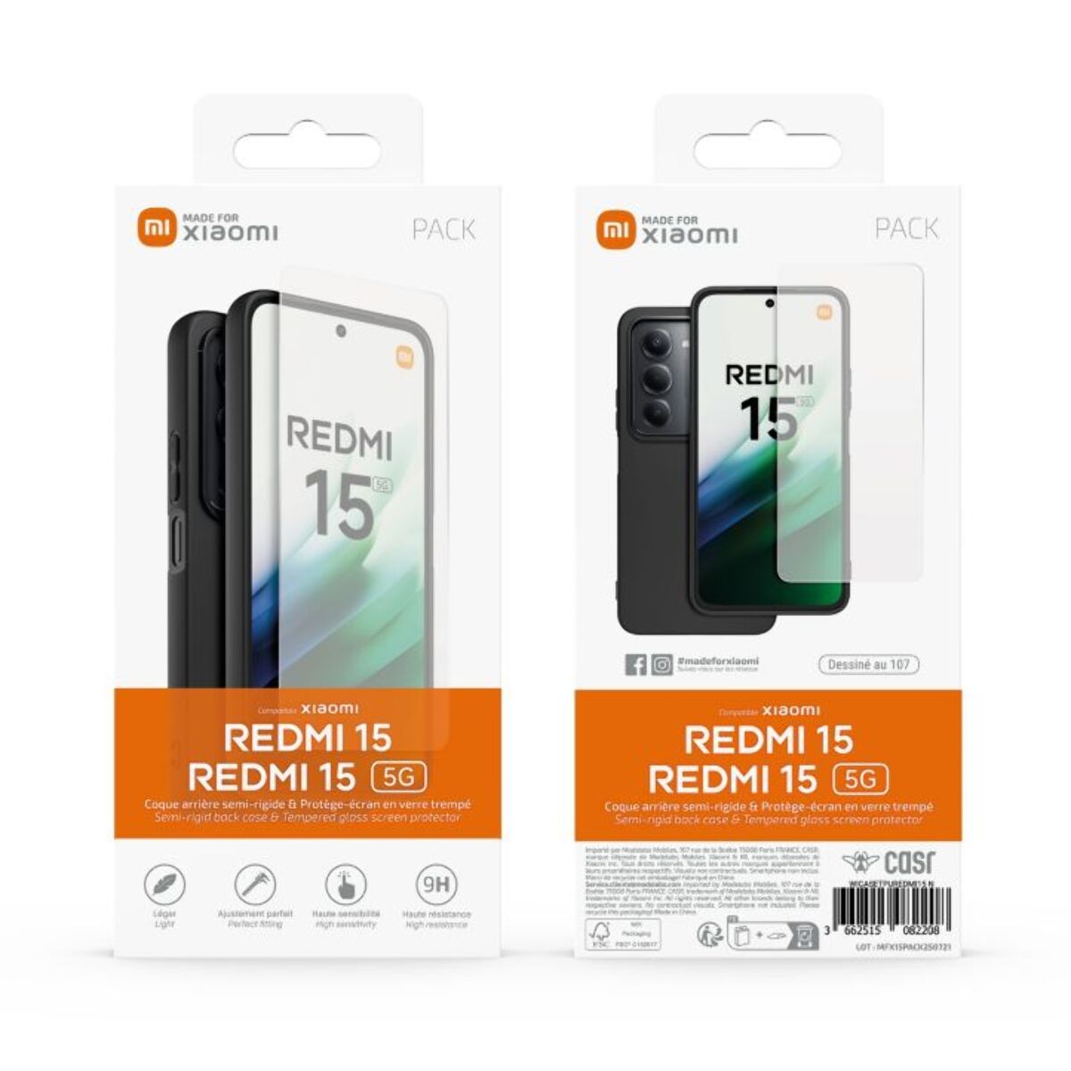 Coque MADE FOR XIAOMI Redmi 15 5G coque + verre trempé