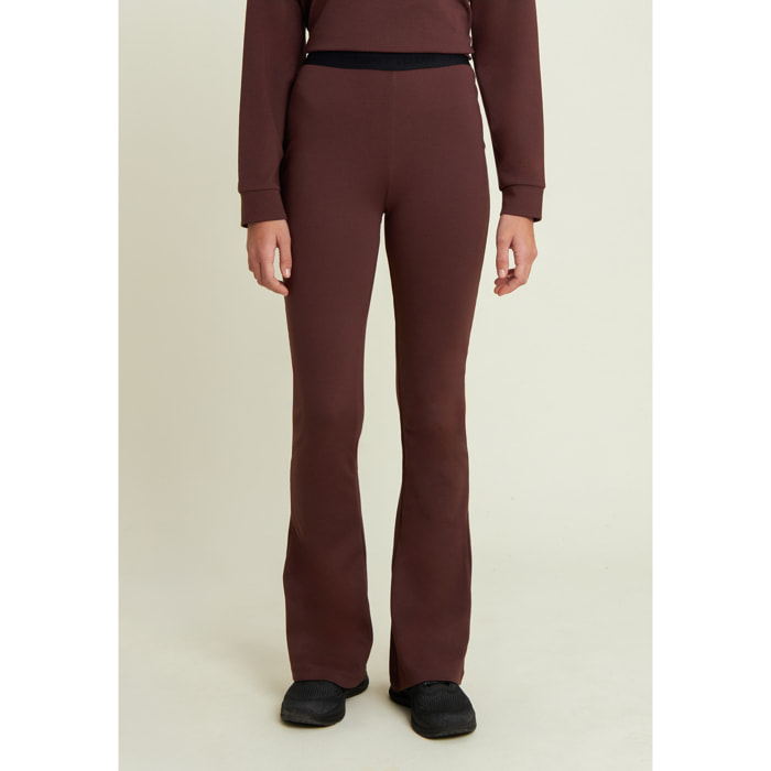 Pantaloni superflare donna vita alta