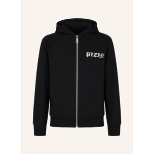 PHILIPP PLEIN Felpa con zip e cappuccio SKULL