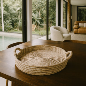 Plateau en abaca avec poignées 48cm DOUNIA