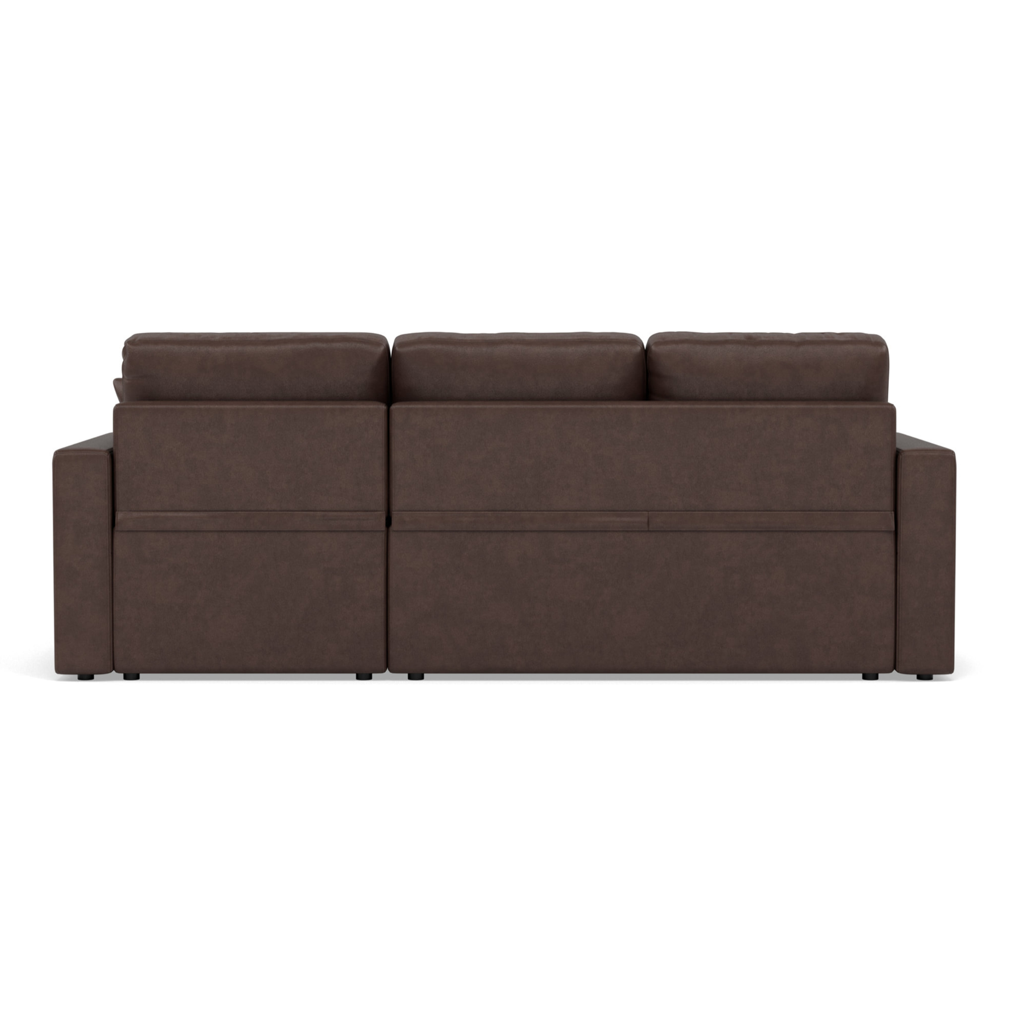 Cyrus - Canapé d'angle réversible 4 places - convertible avec coffre - en simili - Marron