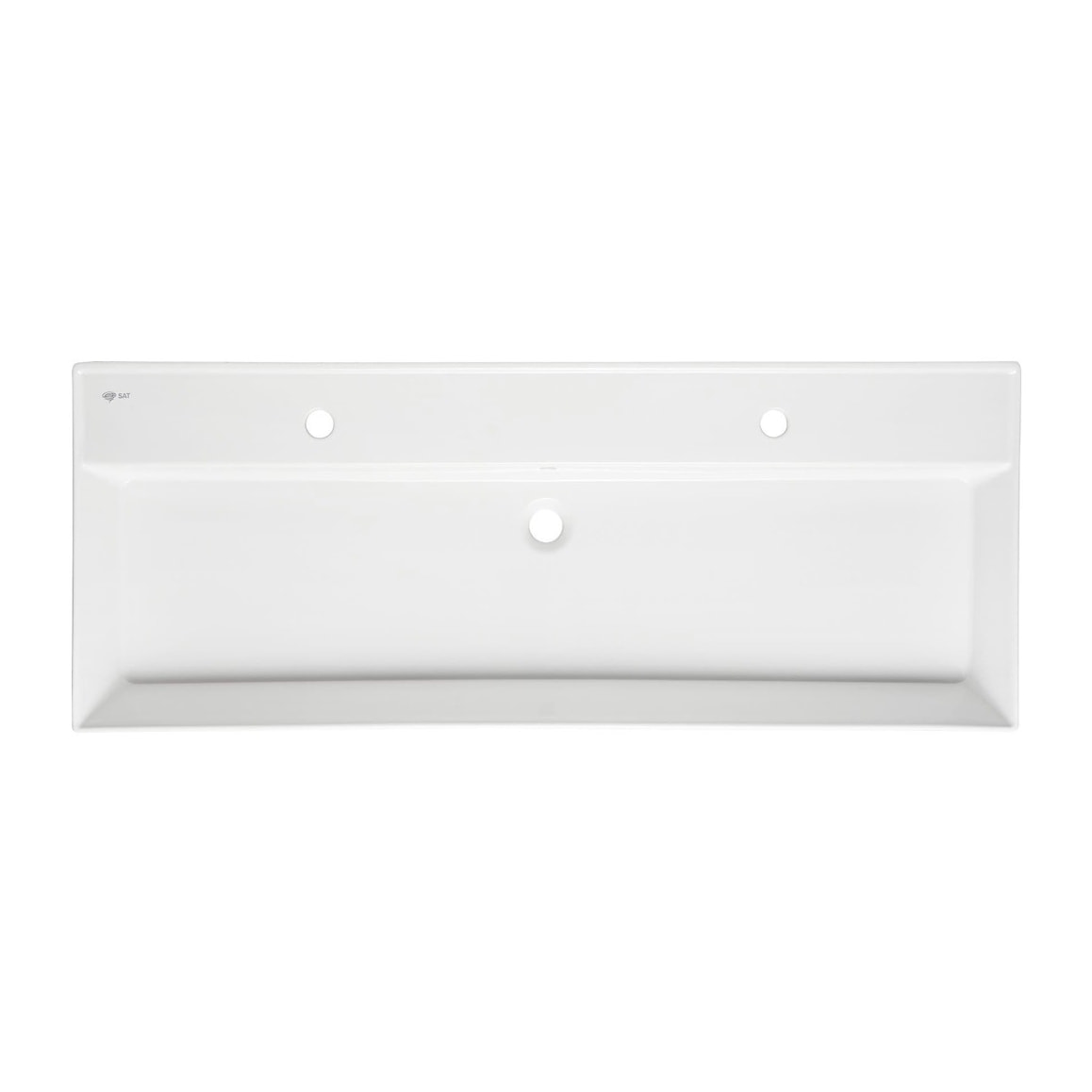 Infinitio Lavabo 2 Trous en Céramique, 121,4 x 46,9cm, Blanc  (SATINF12046)