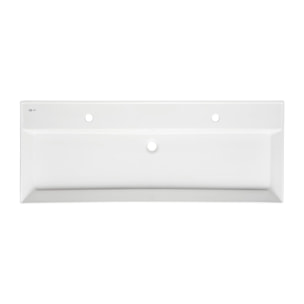Infinitio Lavabo 2 Trous en Céramique, 121,4 x 46,9cm, Blanc  (SATINF12046)