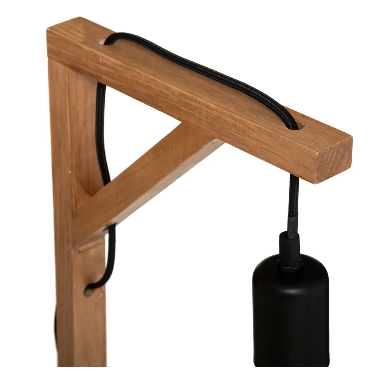 Lampe "Wild" - noir & bois H46 cm