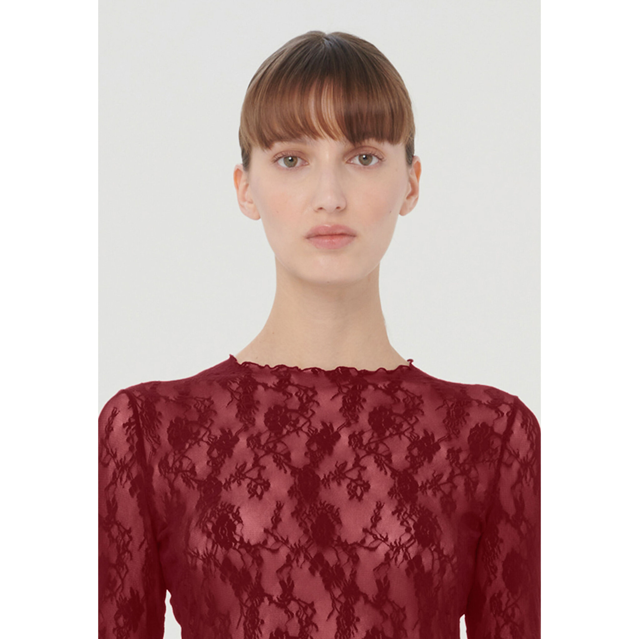 Top a maniche lunghe Floral Lace Top Long Sleeves