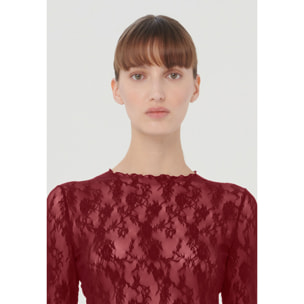 Top a maniche lunghe Floral Lace Top Long Sleeves