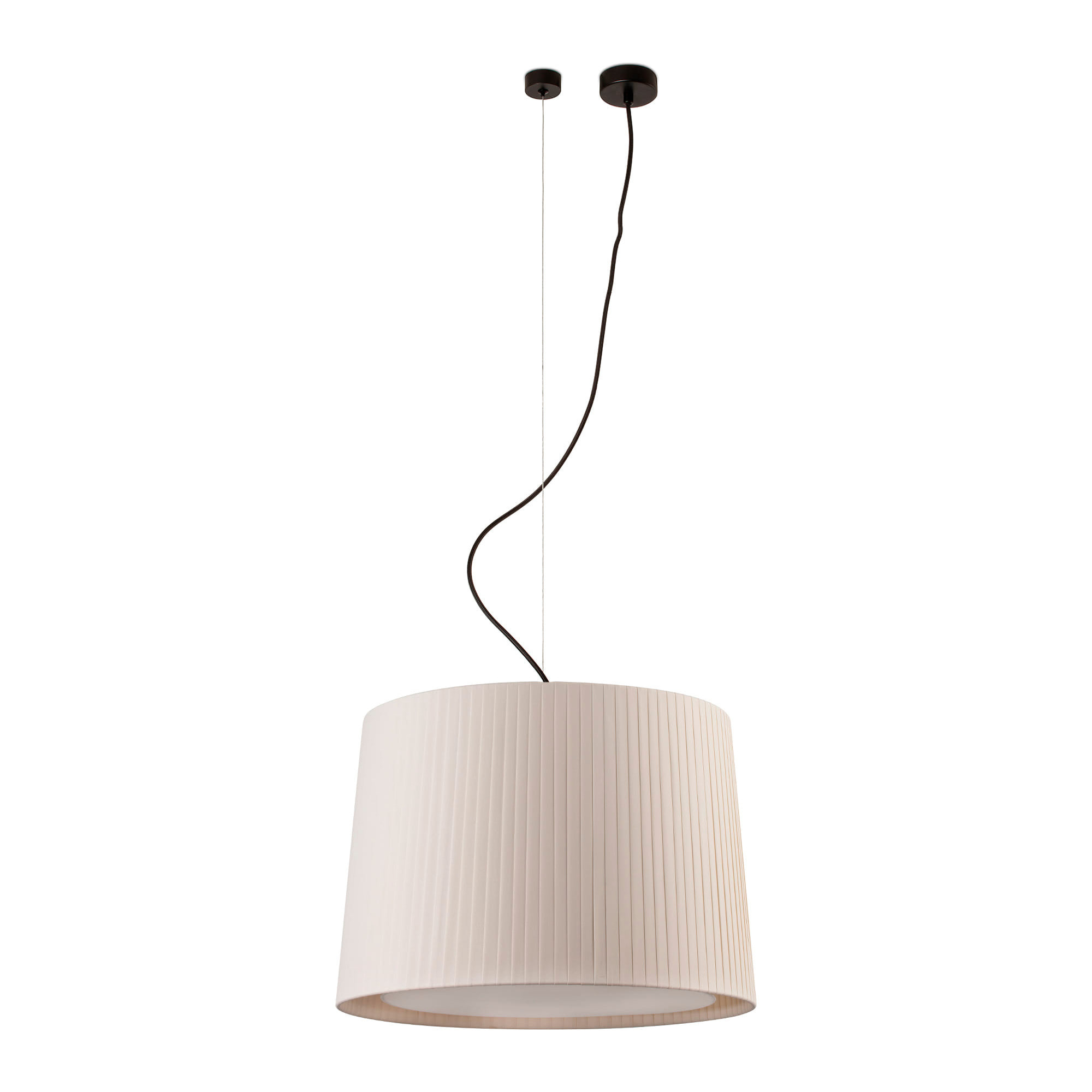 SAMBA Lampada sospensione nera/bordata beige ø450