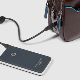 Piquadro Pochette porta iPad®mini con tracolla rimovibile e chiusura di sicurezza a impronta digitale