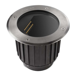 Ledsc4 - Empotrable de suelo Gea Wall Washer ø225mm Acero inoxidable AISI 316, Aluminio, Cristal Acero inoxidable AISI 316, Transparente