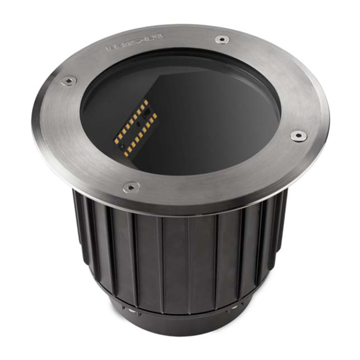Ledsc4 - Empotrable de suelo Gea Wall Washer ø225mm Acero inoxidable AISI 316, Aluminio, Cristal Acero inoxidable AISI 316, Transparente