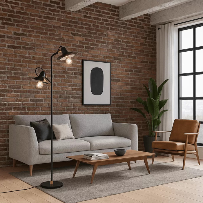 Lampadaire Speaker Duo 149cm noir Kare Design