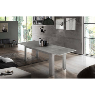 Tavolo allungabile Arizon, Consolle allungabile fino a 10 posti, Consolle estensibile 100% Made in Italy, cm 140/190x90h75, Cemento