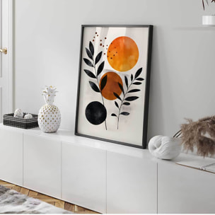 Affiche encadrée composition végétale moderne Affiche + cadre en métal - Noir