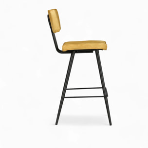 Pack 4 chaises pour îlot central bleues et jaunes 66 cm - Texas