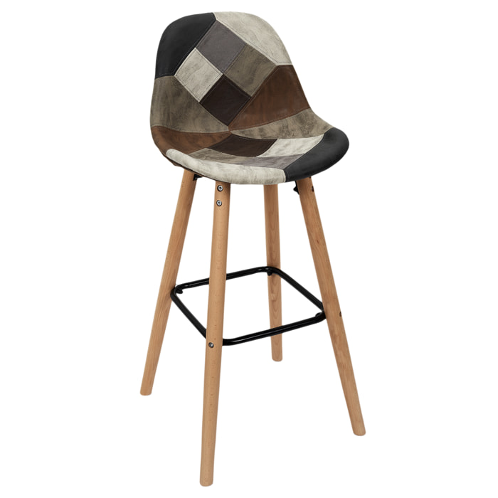 Lot De 2 Tabourets De Bar Patchwork Pu M1