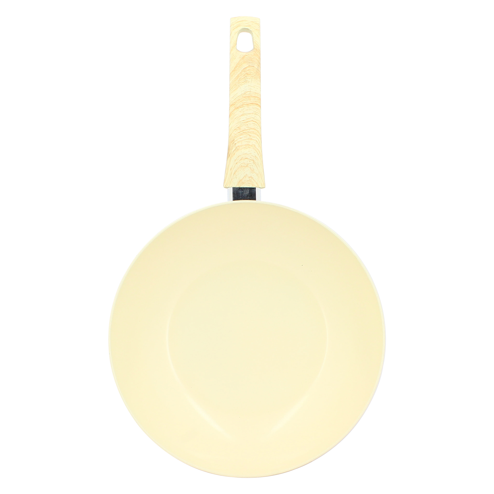 Wok en revêtement céramique 28cm crème - tous feux COLORAMA