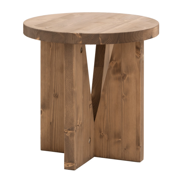 Mesita de noche de madera maciza en tono roble oscuro de 40x40cm Alto: 40 Largo: 40 Ancho: 40