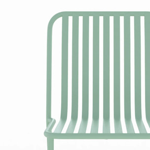 Table et chaises de jardin 6 personnes en métal vert - Yumi