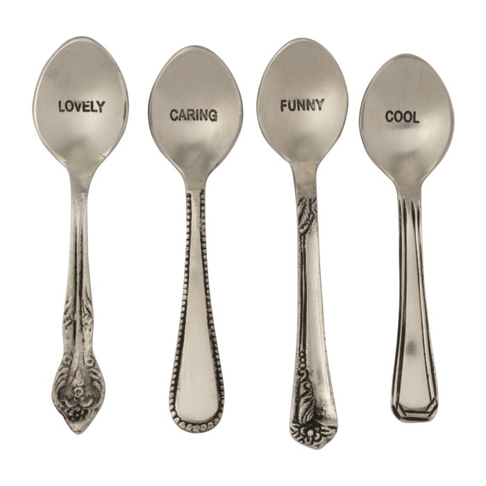 J-Line cuillère - laiton - argent - boîte de 4