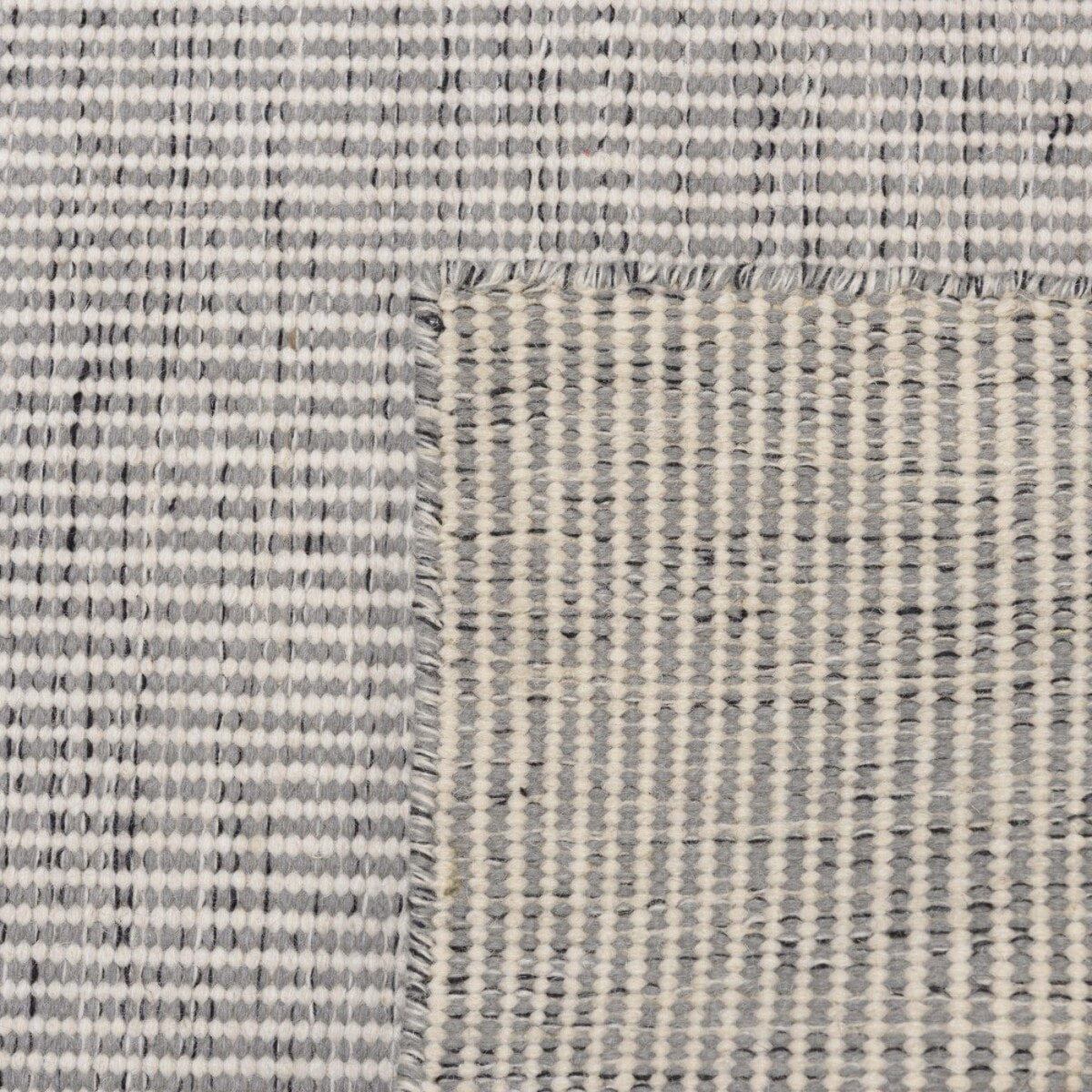 QUENTIN - Tapis rect 200x290cm en laine tissée couleur blanc/gris chiné