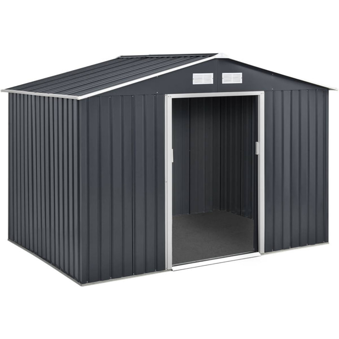Abri de jardin métal "Vegas" - 5,29 m2 (4,83 m2 au sol) - Gris