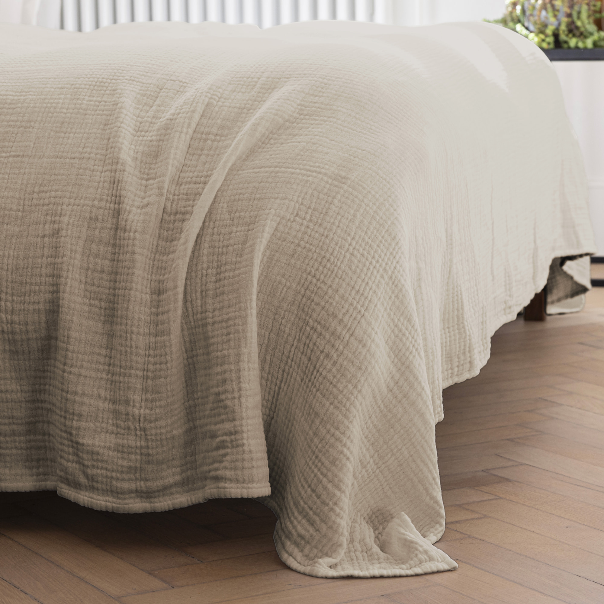 Couvre-lit en gaze de coton, NATURELLEMENT GAUFRÉ