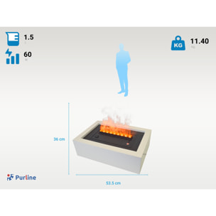 Cheminée de table décorative avec flamme simulée