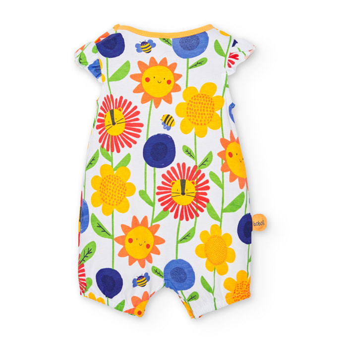 Pelele niÃ±a reciÃ©n nacida estampada, flores, amarillo