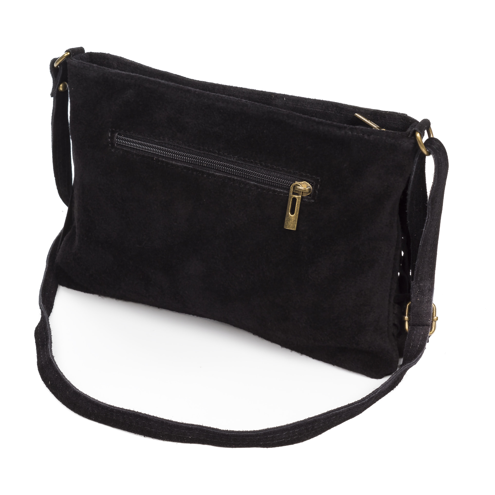 Altare borsa a tracolla donna. Vera pelle scamosciata.