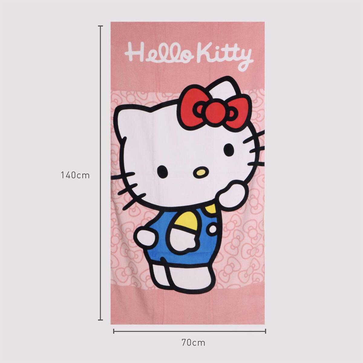 Toalla Microfibra de Hello Kitty - 70x140x1 cm - Color:Rosa