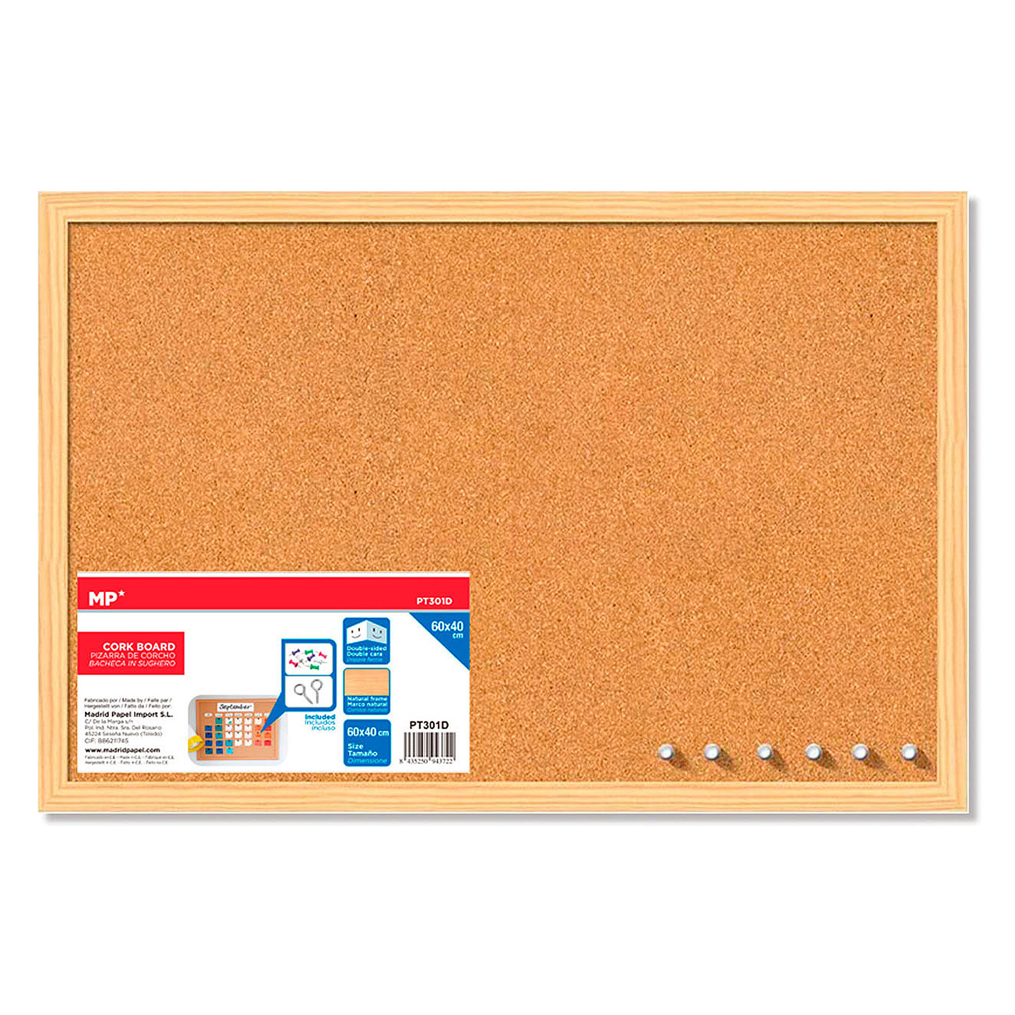 BACHECA IN CORK DOPPIA FACCIA 40 x 60 cm