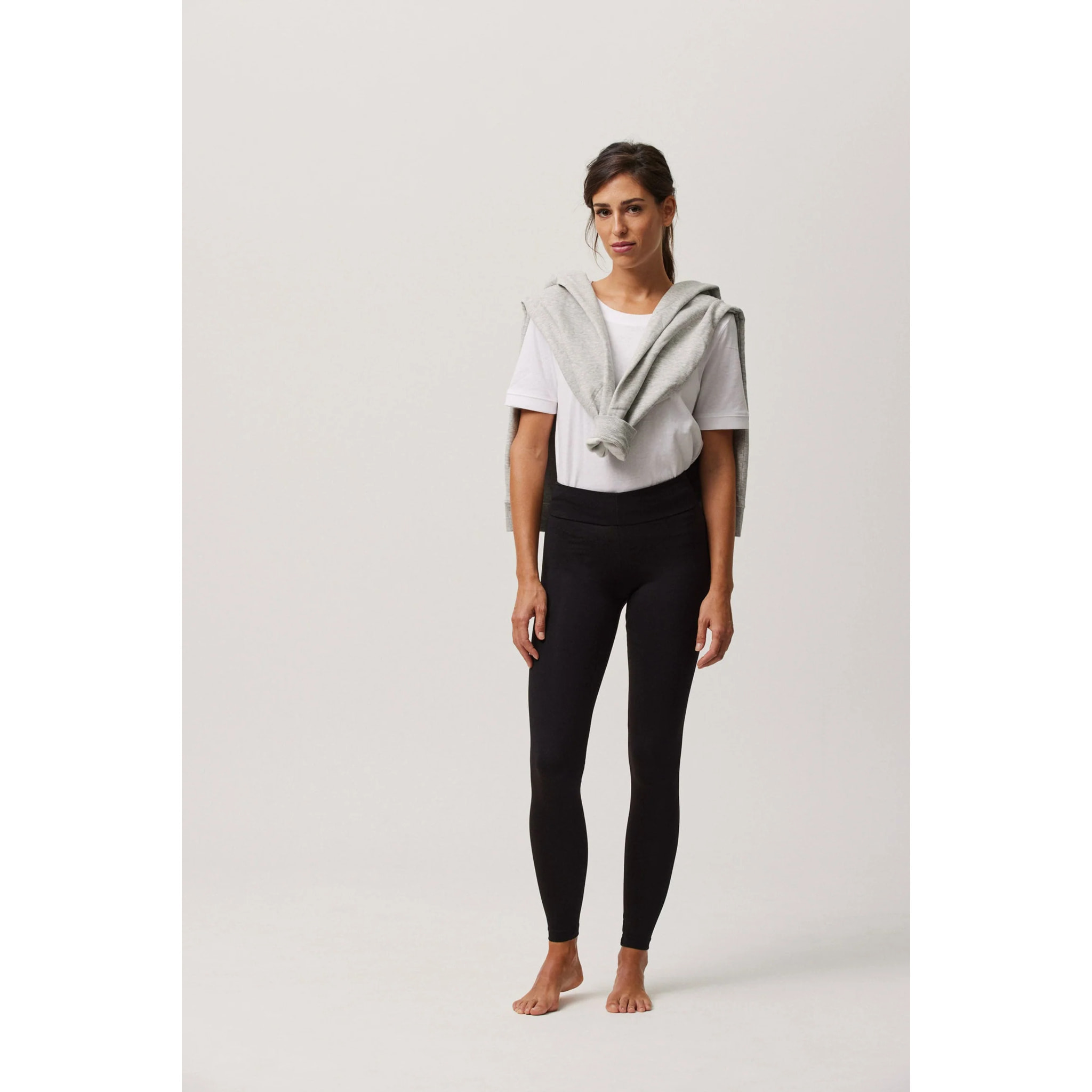 Leggings lunghi basico con effetto push-up color antracite
