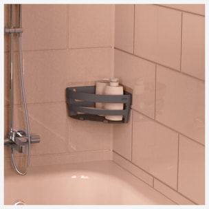 Étagère d'angle à ventouses Gris Bath'n store