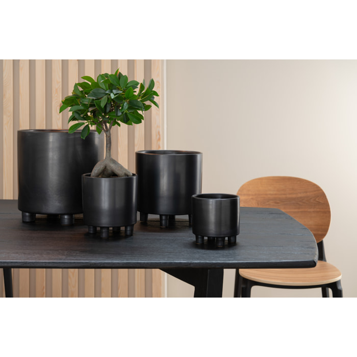 J-Line cache-pot Smoke - céramique - gris/noir - large - Ø 20.5 cm
