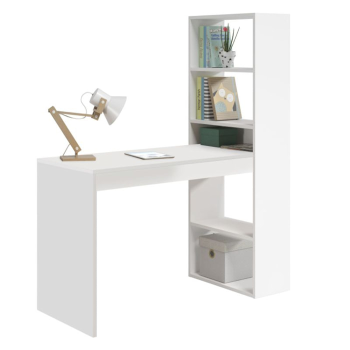 Mesa de escritorio con estantería en blanco artik 120x50 cm Duplo Blanco Artik (Blanco Mate)