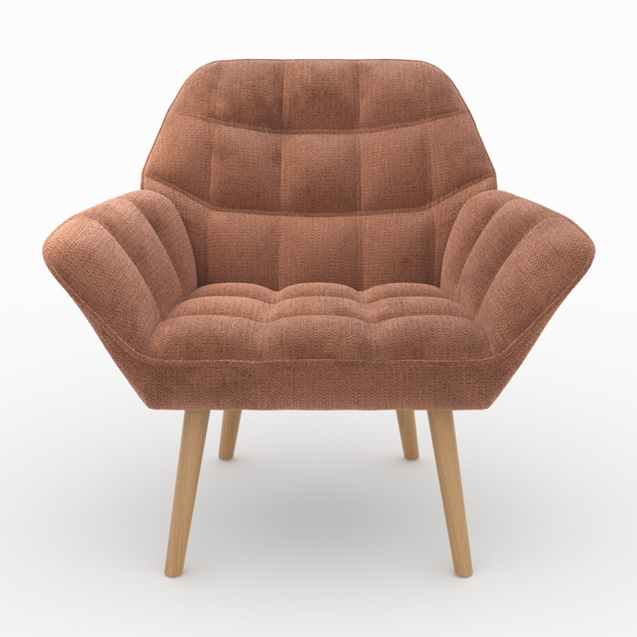 Fauteuil Simba en tissu rouge ancien