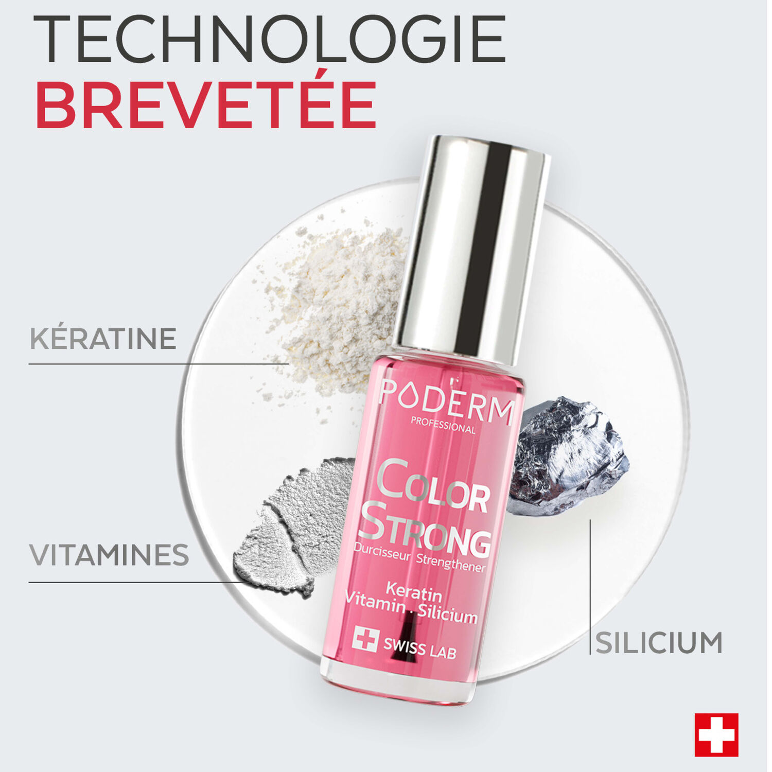 Color Strong - Vernis Durcisseur Kératine, Vitamine & Silicium Gloss Éclat
