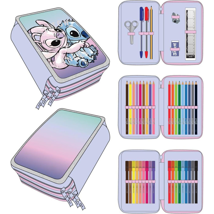 Plumier Con Accesorios Stitch 12.5 X 6.5 X 19.5 Cm