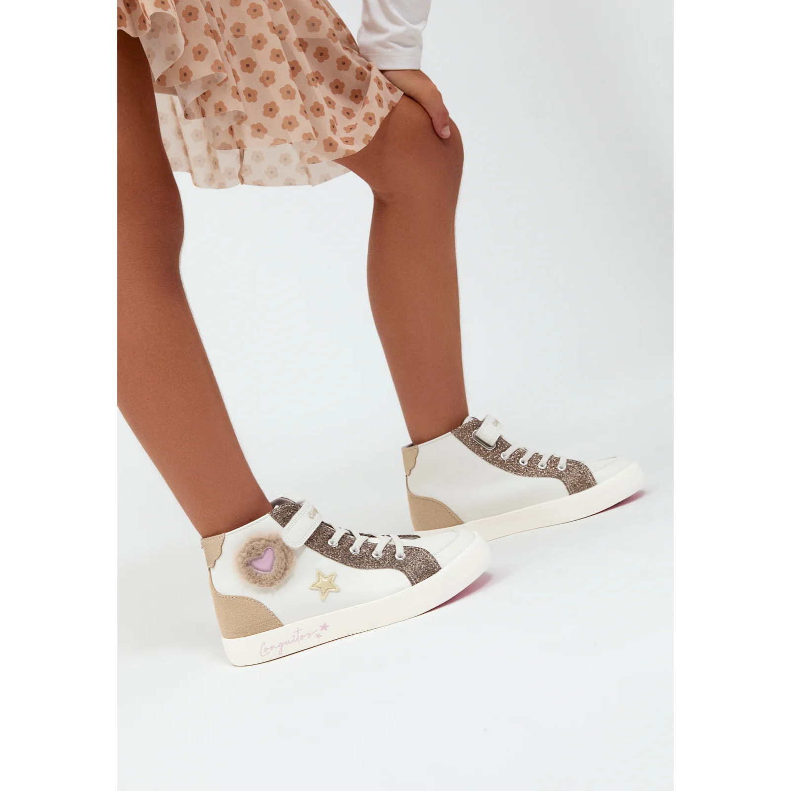 Zapatillas Altas De Niña Con Pelo Y Corazón