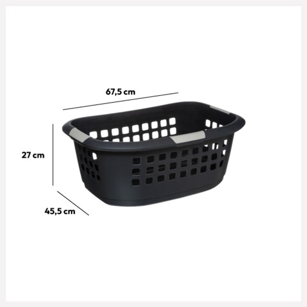 Corbeille à linge 51L Gris Hugger