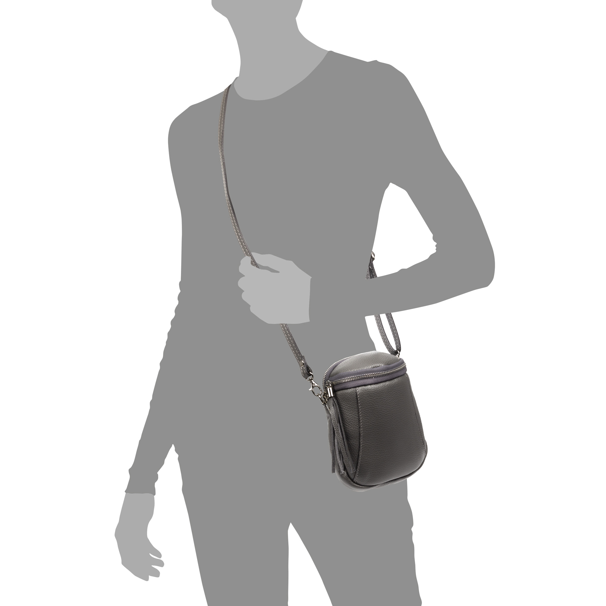 Agugliano bolso bandolera mujer. Piel auténtica Dollaro.