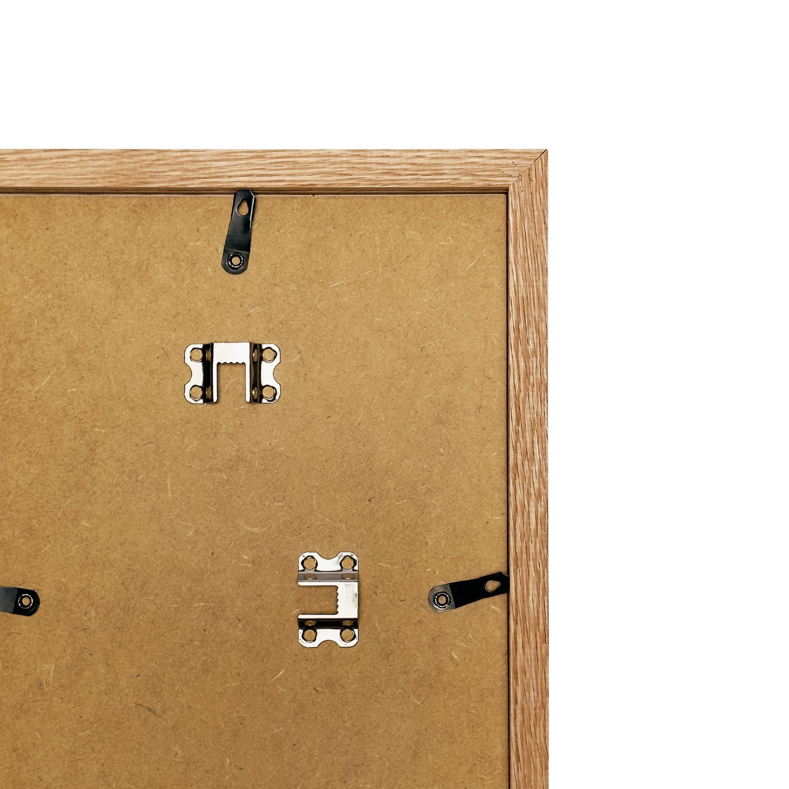 Poster porte bleue ios Affiche + cadre en bois - Chêne