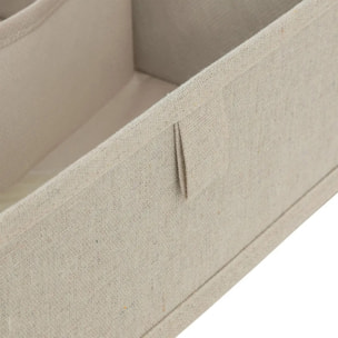 Rangement tiroir "Groomy" 2 compartiments beige 36x36cm