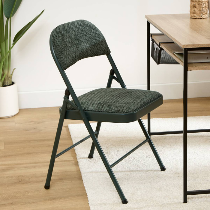 Chaise pliante avec assise renforcée velours Flexy+ vert