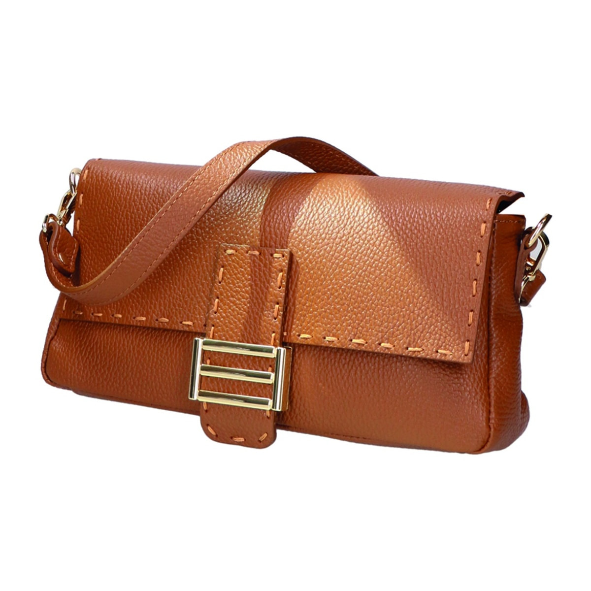 Borsa a spalla da donna - Modello Wally - Vera pelle - 29.0 x 13.0 x 9.0 cm